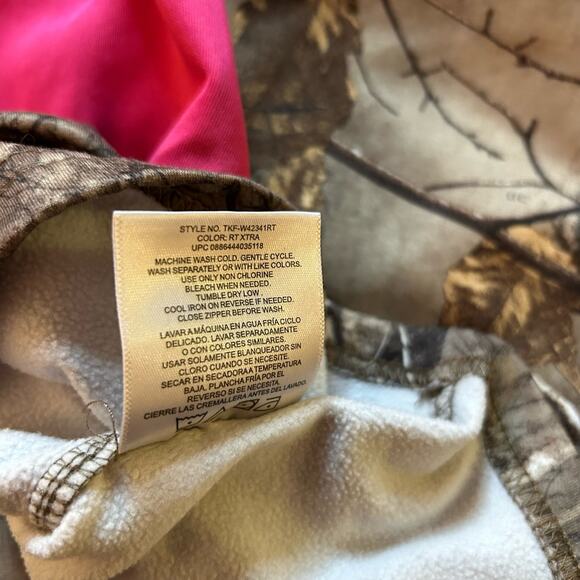Realtree Camo Quarter Zip Pullover Sweatshirt Green Pink Medium Hunting Outdoors - Picture 7 of 7